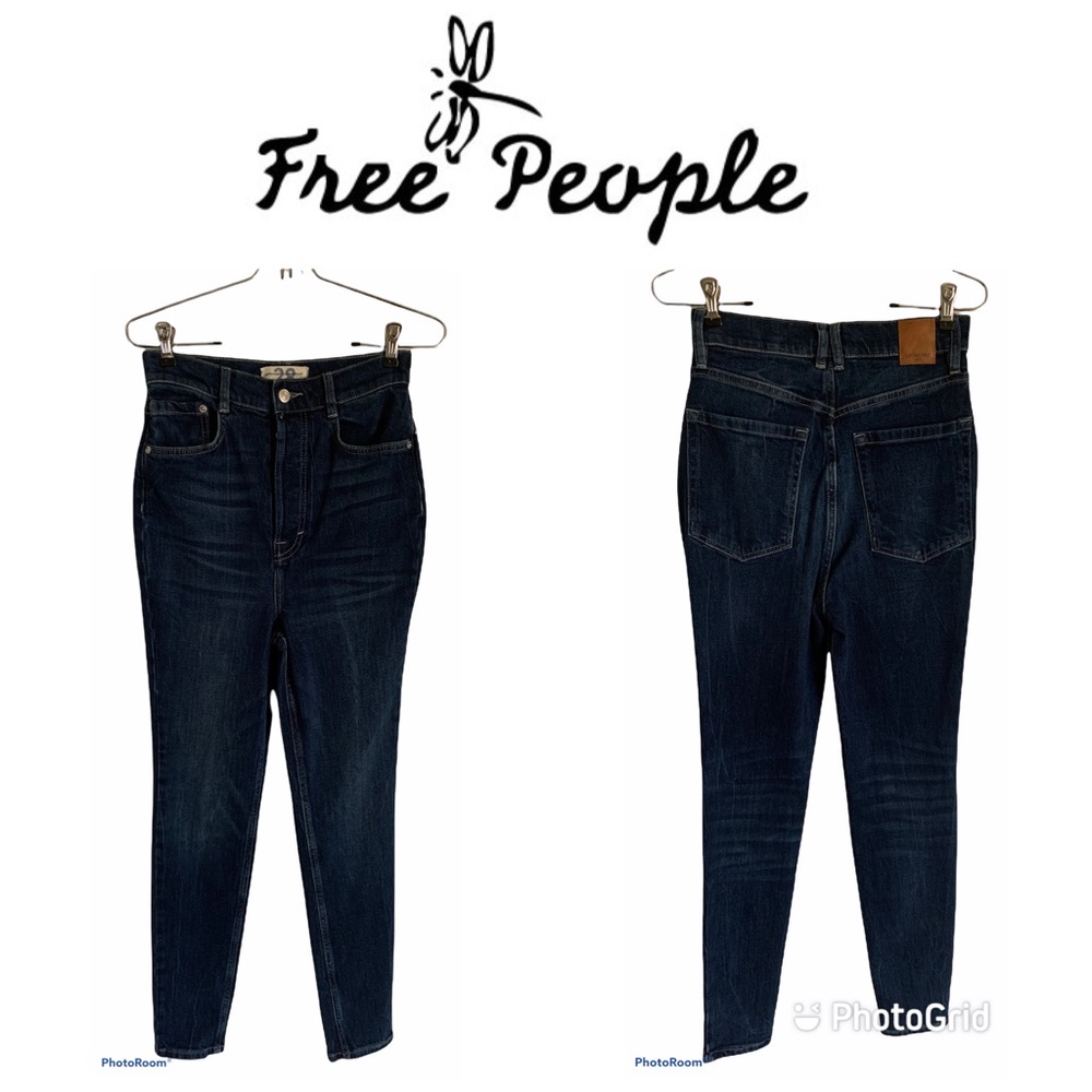 NWOT FREE PEOPLE Button Fly High Rise Skinny Jeans - Picture 1 of 7